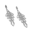 RHINESTONES CRYSTAL RHODIUM TASSEL DROP EARRINGS