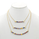 GOLD MULTI-COLOR LAYER NECKLACE AND EARRINGS SET
