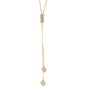 GOLD CRYSTAL LONG TASSEL NECKLACE