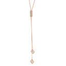 ROSE GOLD CRYSTAL LONG TASSEL NECKLACE