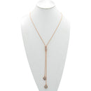 ROSE GOLD CRYSTAL LONG TASSEL NECKLACE