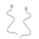 SILVER RHINESTONE DROP EARRINGS
