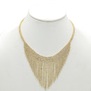 GOLD RHINESTONES CRYSTAL TASSEL NECKLACE AND EARRINGS SET