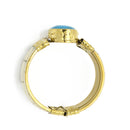 GOLD TURQUOISE AND BONE BANGLE