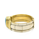 GOLD TURQUOISE AND BONE BANGLE