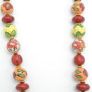MULTI COLOR RESIN AND GLASS BEAD INDIAN NECKLACE