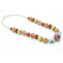 MULTI COLOR RESIN AND GLASS BEAD INDIAN NECKLACE