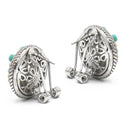 TURQUOISE TWO TONE ROUND EARRINGS