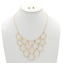GOLD NECKLACE AND EARRINGS SET