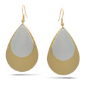 TWO TONE TEARDROP EARRINGS