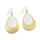 TWO TONE TEARDROP EARRINGS