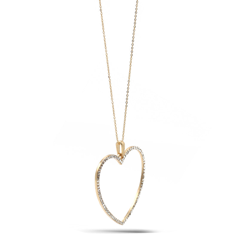 GOLD CRYSTAL HEART NECKLACE