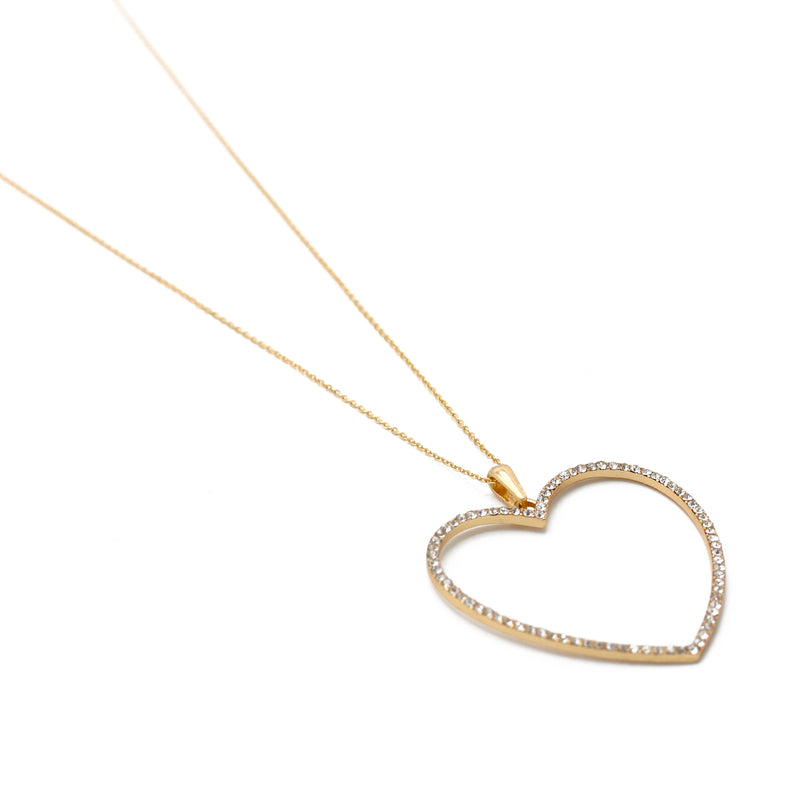 GOLD CRYSTAL HEART NECKLACE
