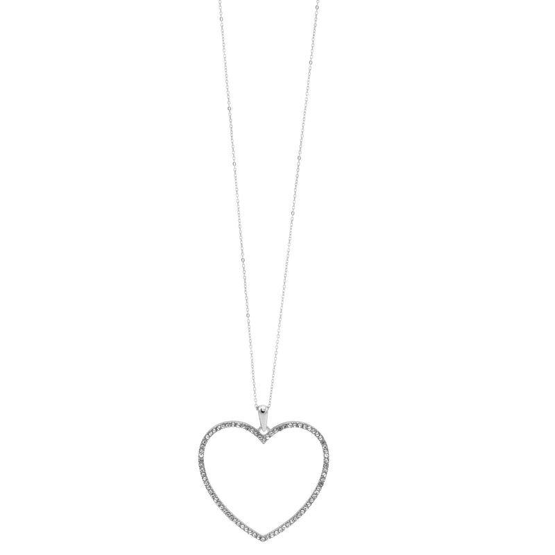 SILVER CRYSTAL HEART NECKLACE