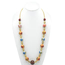 MULTI- COLOR RESIN AND GLASS BEAD INDIAN NECKLACE