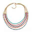 MULTI COLOR BEADS LAYER NECKLACE