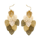 GOLD HEART FILIGREE CHANDELIER DROP EARRINGS