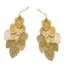 GOLD HEART FILIGREE CHANDELIER DROP EARRINGS
