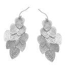 SILVER HEART FILIGREE CHANDELIER DROP EARRINGS
