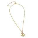 GOLD ANCHOR CRYSTAL RHINESTONE PENDANT NECKLACE