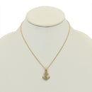 GOLD ANCHOR CRYSTAL RHINESTONE PENDANT NECKLACE