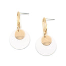 GOLD ROUND WHITE POST EARRINGS