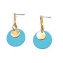 GOLD  ROUND TURQUOISE POST EARRINGS