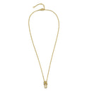 GOLD FLIP FLOP CRYSTAL PENDANT NECKLACE