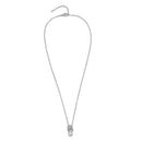 SILVER FLIP FLOP CRYSTAL PENDANT NECKLACE