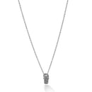 SILVER FLIP FLOP CRYSTAL PENDANT NECKLACE