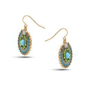 Gold Round Turquoise Earrings