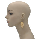 Gold Graduated Four Leaves Dangle Earrings