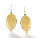 Gold Graduated Four Leaves Dangle Earrings