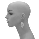 Silver Graduated Four Leaves Dangle Earrings