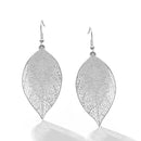 Silver Graduated Four Leaves Dangle Earrings