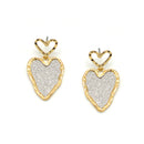 GOLD HEART GLITTER EARRINGS