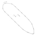 SILVER RICE BEAD NECKLACE AND EARRINGS SET