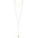 GOLD PEARL LAYER TASSEL LONG NECKLACE