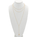 GOLD PEARL LAYER TASSEL LONG NECKLACE