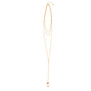 GOLD PEARL LAYER TASSEL LONG NECKLACE