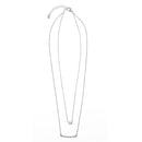 RHODIUM BAR AND PEARL2 ROW LAYER NECKLACE