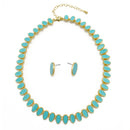 GOLD TURQUOISE NECKLACE AND EARRINGS SET