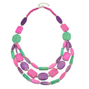 MULTI COLOR BEADS LAYERED NECKLACE