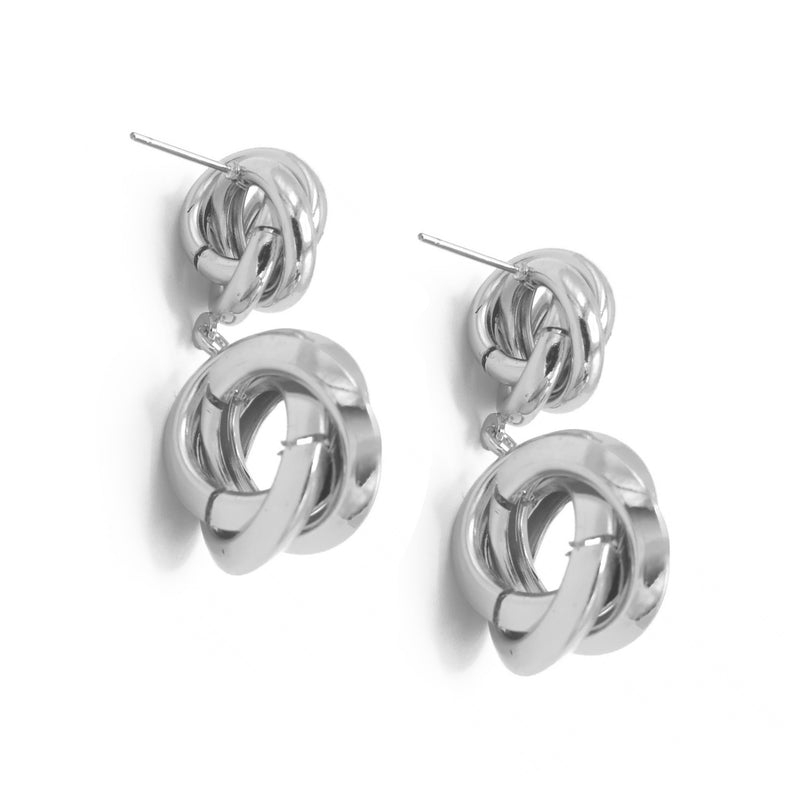 SILVER INTERLOCKING OOST EARRINGS