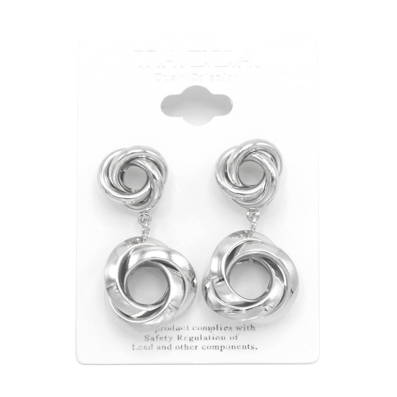 SILVER INTERLOCKING OOST EARRINGS