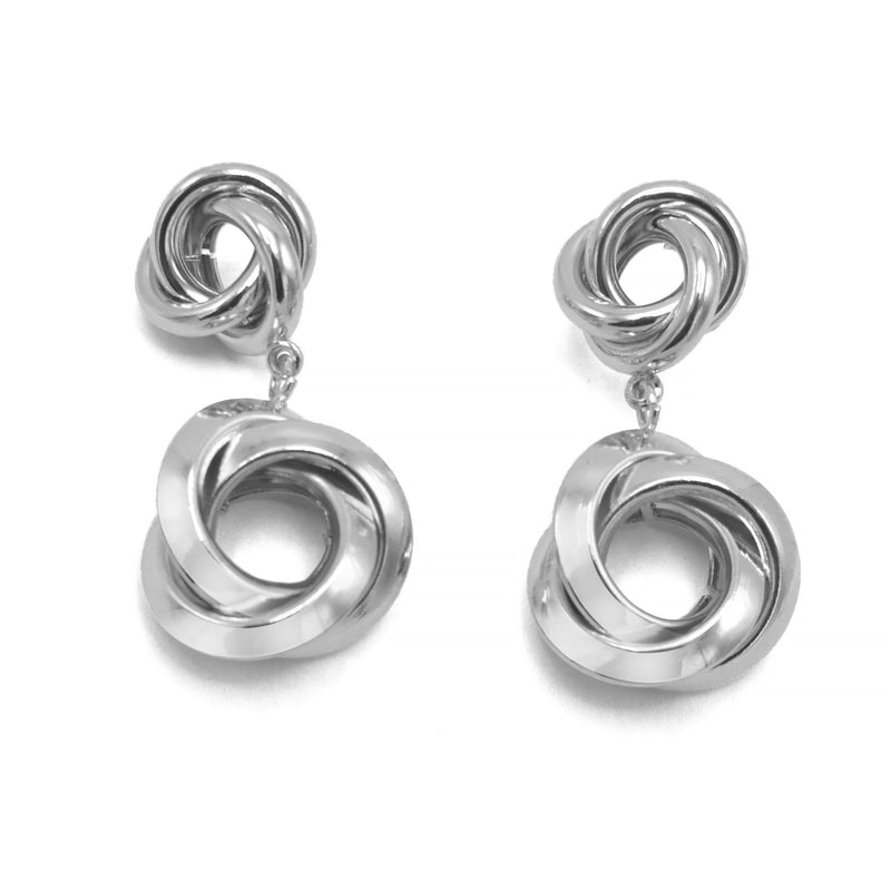 SILVER INTERLOCKING OOST EARRINGS