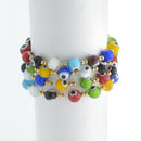 MULTICOLOR EVIL EYE STRTCH BRACELET SET