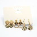 GOLD 3 PAIR EARRINGS SET