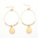 GOLD CREAM TEARDROP EARRINGS
