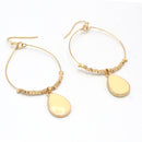 GOLD CREAM TEARDROP EARRINGS
